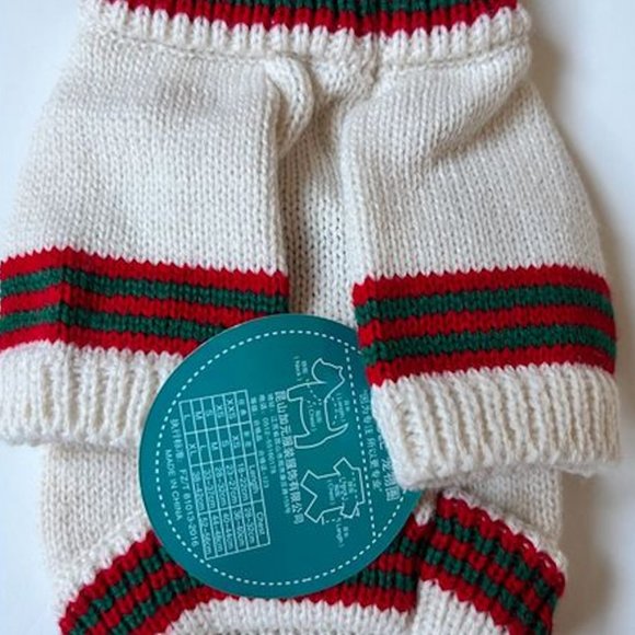 Small Pet Christmas Sweater Keep Warm Casual Beige (XS) - Picture 2 of 3